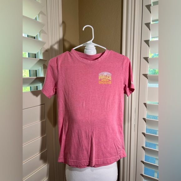 Hurley Kids Pink Tee with Yellow Graphic - Picture 1 of 4